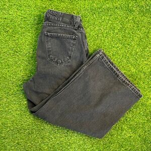 KOAJ‎ Black Denim Culotte Jeans High Rise Wide Leg Cropped Pants Womens Size 12